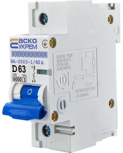 Автоматический выключатель УКРЕМ ВА-2003 1р 63А АСКО