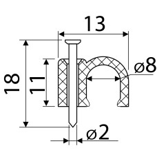 Скоба белая CHR-8 мм круглая (100 шт.)