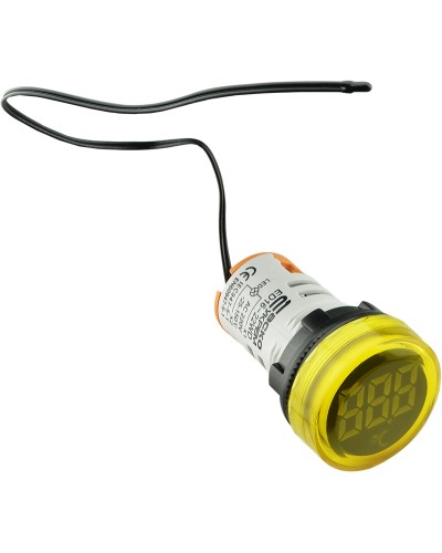 Круглий цифровий вимірювач температури ED16-22WD -25С - 150С (жовтий)