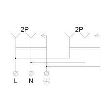 Колодка каучуковая 2Р+PE с защитными крышками двухместная 16А IP44