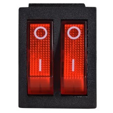 KCD2-2101N R/B 220V Переключатель 2 клав. красный с подсветкой