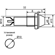 Сигнальная арматура AD22C-10 белая AC/DC 24V