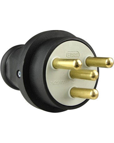 Вилка каучуковая 3Р+РЭ 25А IP44