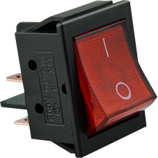 KCD2-6-201N R/B 30А 220V Переключатель 1 клав. красный с подсветкой