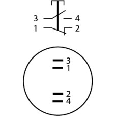 TYJ 22-211 Кнопка металлическая плоская, 1NO+1NC.