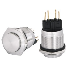 TYJ 22-321 Кнопка металлическая с выступом с фикс., 1NO+1NC.