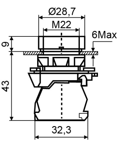 TB5-AA4322 Кнопка "Стоп" красная