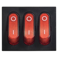 KCD2-3101N R/B 220V Переключатель 3 клав. красный с подсветкой