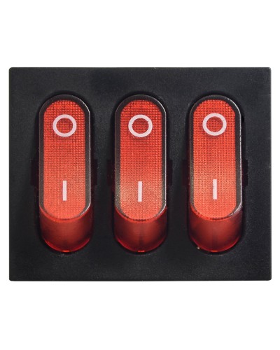 KCD2-3101N R/B 220V Переключатель 3 клав. красный с подсветкой