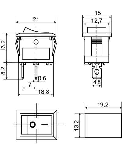 KCD1-101 Grey/Grey Переключатель 1 клав. серый