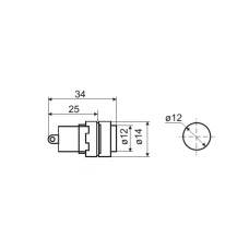 Сигнальная арматура AD22E-12DS желтая 220V АC