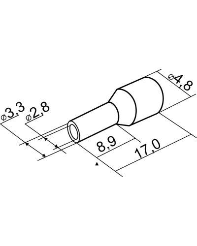 Наконечники трубчасті НТ 4,0-09 білі (100шт)