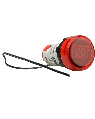 Круглий цифровий вимірювач температури ED16-22WD -25С - 150С (червоний)