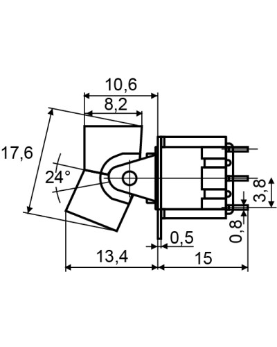 Тумблер клавишный RLS-102 ON-ON 2Пол. *3Конт.