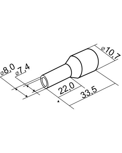 Наконечники трубчатые НТ 25,0-22 черные (100 шт.)