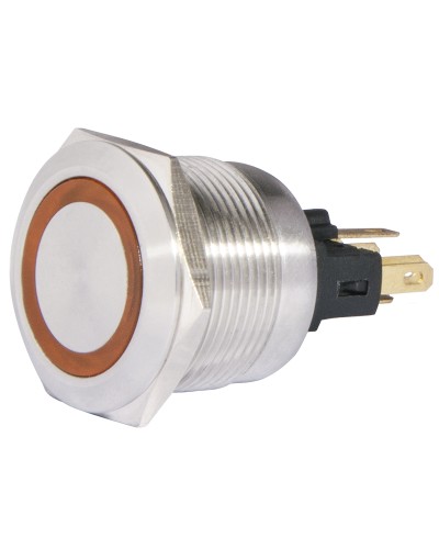 TYJ 22-271 Кнопка металева пласка з підсвічуванням, 1NO+1NC, жовта 24V.