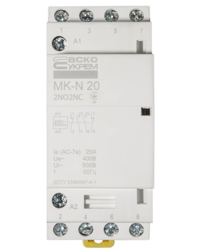 Модульный контактор MK-N 4P 20A 2NO2NC 220V