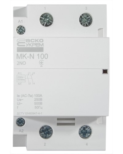 Модульный контактор MK-N 2P 100A 2NO 220V