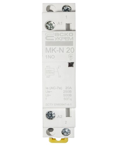 Модульный контактор MK-N 1P 20A 1NO 220V