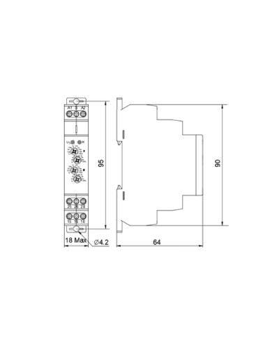 Реле времени асимметричного цикла NTE9-S2 AC/DC 12-240V