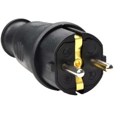 Вилка каучуковая стандартная 2Р+PE 16А IP44