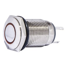 TYJ 16-261 Кнопка металева пласка з підсвічуванням, 1NO+1NC, червона 220V.