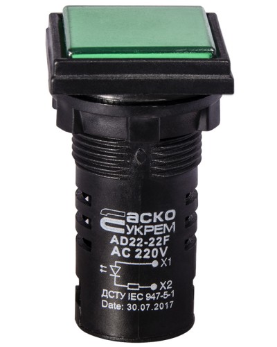 Сигнальна арматура AD22-22F зелена 220V АC
