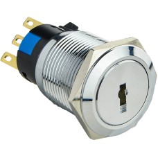 TY 19C-K11/3 Кнопка металлическая с ключом 3-х позиционная 2NO+2NC.