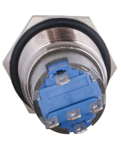 TYJ 19-271 Кнопка металева пласка з підсвічуванням, 1NO+1NC, жовта 24V.