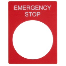 Табличка маркировочная EMERGENCY STOP красная прямоугольная для кнопок XB2