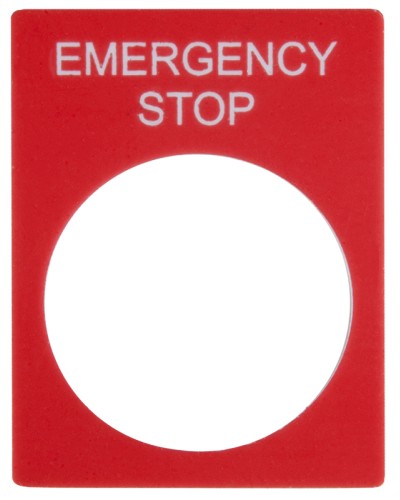 Табличка маркировочная EMERGENCY STOP красная прямоугольная для кнопок XB2