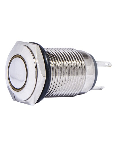 TYJ 16-261 Кнопка металева пласка з підсвічуванням, 1NO+1NC, жовта 220V.