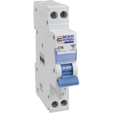 Устройство защитного отключения с защитой от сверхтоков UTrust 1P+N (18 mm) 16A C 30mA A