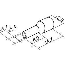 Наконечники трубчатые НТ 1,0-08 зеленые (100шт)