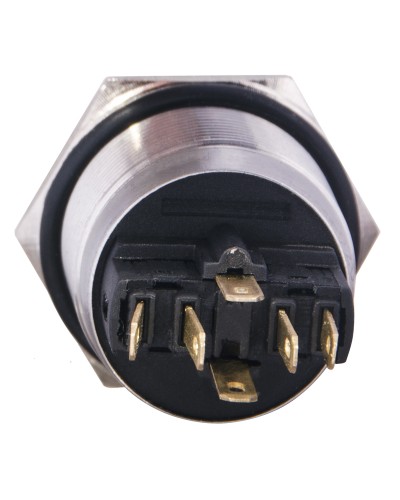 TYJ 22-271 Кнопка металлическая плоская с подсветкой, 1NO+1NC, зеленая 24V.