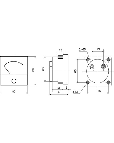 AС Вольтметр 500В 80х80 модель А-80