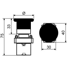 XB2-BS642 Кнопка безопасности. Возврат поворотом. d60mm