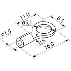 Наконечники под винт с изоляцией RV 1,25-5 (100 шт.)