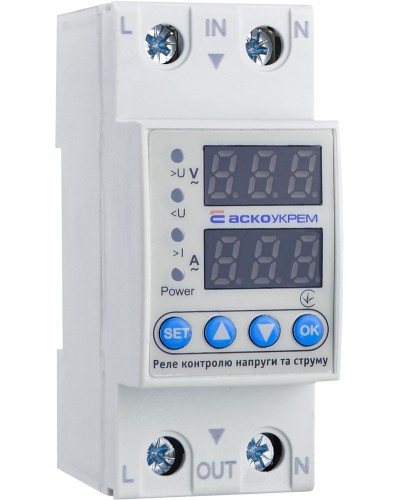 Реле контроля напряжения и тока RKV 2P 40A