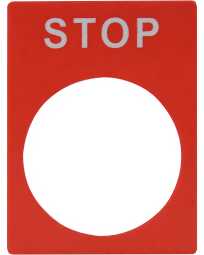 Табличка маркировочная STOP красная для кнопок XB2