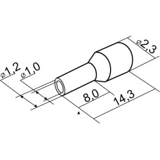 Наконечники трубчатые НТ 0,5-08 зеленые (100шт)