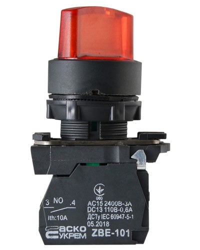 TB5-AK124M5 Кнопка красная поворотная 2-поз. с подсветкой