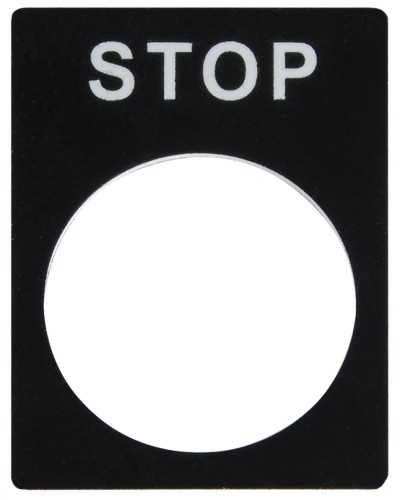 Табличка маркировочная STOP черная для кнопок XB2