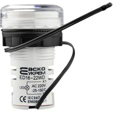 Круглый цифровой измеритель температуры ED16-22WD -25С – 150С (белый)