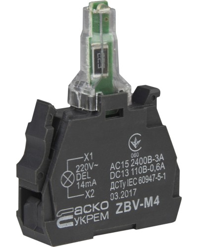 ZBV-M4 Блок для подсветки. красный 220В для кнопок TB5
