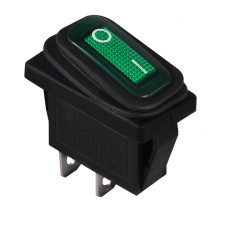 KCD3-101W GR/B Переключатель 1 клав. зеленый влагозащищенный