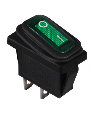 KCD3-101W GR/B Переключатель 1 клав. зеленый влагозащищенный