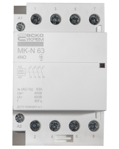 Модульный контактор MK-N 4P 63A 4NO 220V