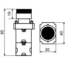 XB2-BW3571 Кнопка с подсветкой желтая