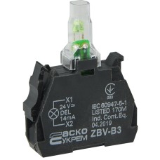 ZBV-B3 Блок для подсветки. зеленый. 24В для кнопок TB5